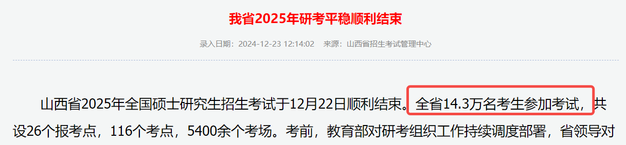 25考研山西报名人数