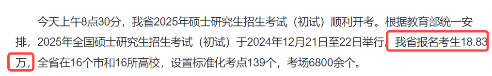 25考研安徽报名人数