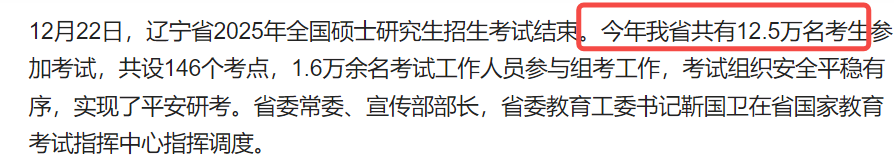 25考研辽宁报名人数